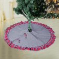 thumbnail image 4 of Fiesta en casa, árbol de Navidad de doble capa, tapete para árbol de Navidad, decoración de falda, tela gris con borde rojo, 4 of 12