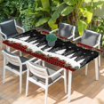 thumbnail image 2 of Christmas Black Table Cloths for 5 Foot Rectangle Tables, White Xmas Tree Forest Poinsettia Buffalo Plaid Patio Waterproof Elastic Fitted Tablecloths, Washable Rectangular Table Cover for Camping, 2 of 8