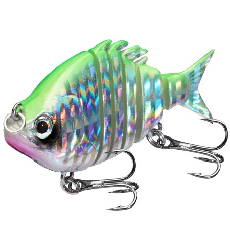 Bassdash SwimPanfish 2.5″/0.34oz Hard Bluegill Swimbaits Multi Jointed Topwater Trout Bass Fishing Crank Lure for Freshwater and Saltwater