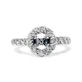 thumbnail image 2 of 3/8ct Halo Diamond Ring Setting Solid 14K White Gold, 2 of 3