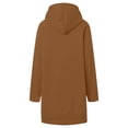 thumbnail image 4 of IWRICH Women's Oversized Hoodie Dress Warmy Casual Pullover Tops Split Hem Drawstring Long Sweatshirt with Pocket Khaki L, 4 of 5