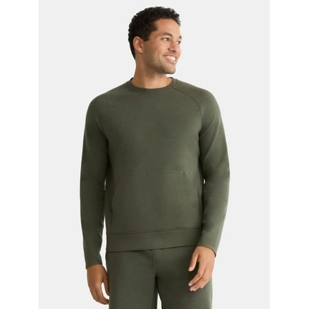 Athletic Works Men's and Big Men's Fusion Double Knit Crewneck Sweatshirt, Sizes S-5XL