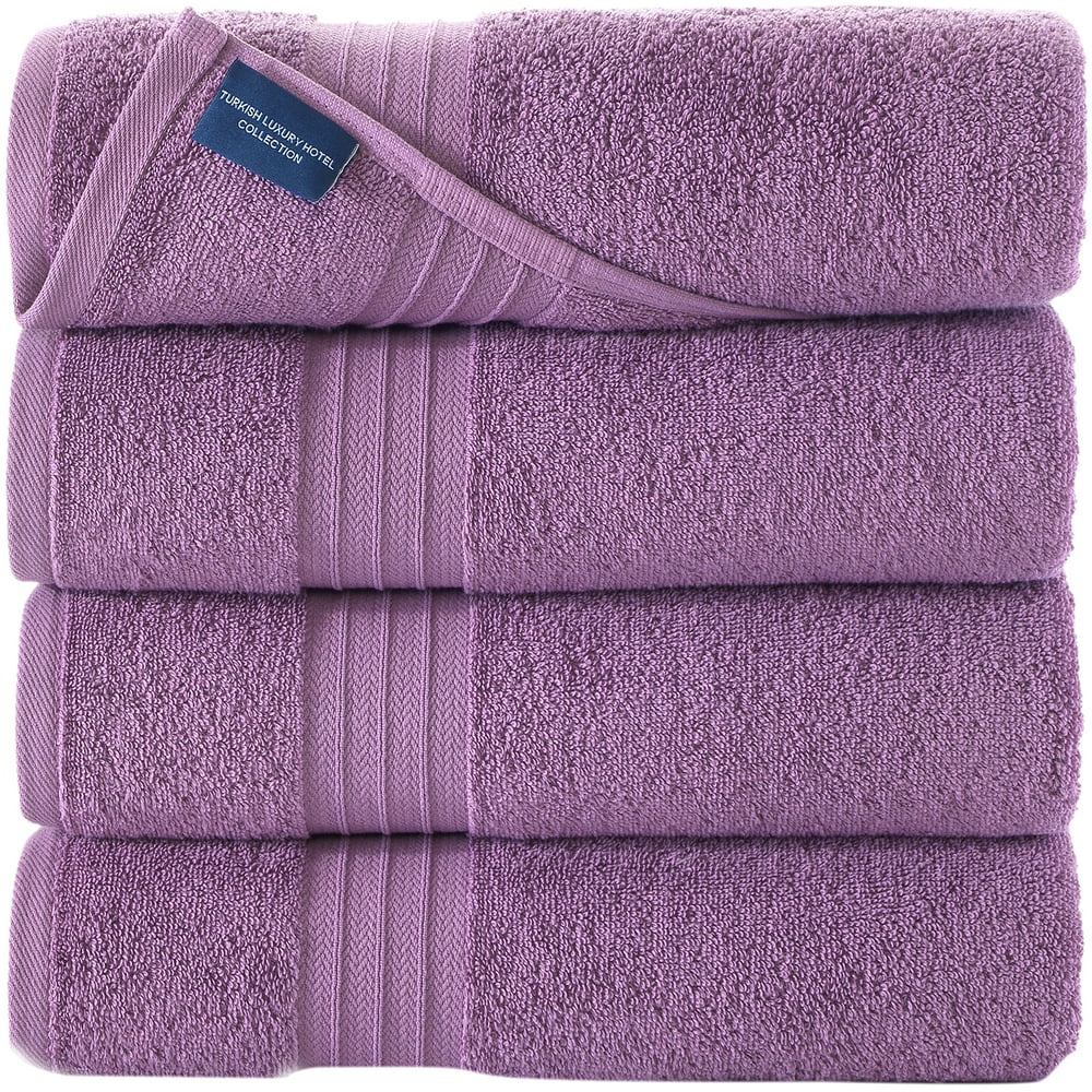 Qute Home Mauve Purple Bath Towels Set of 4 Bosporus Collection