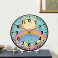 thumbnail image 4 of Yayeee Wall Clock Battery Operated 11.9" Silent Non-Ticking for Living Room, Retro Blue Rainbow, 4 of 8