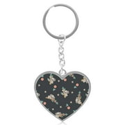 Bestwell Love Heart-shaped Double-sided Keychain Cute Cartoon Koala Personalized Keyrings Handbag Charm Decoration Valentine's Day Gift for Couple