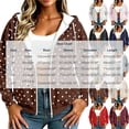 thumbnail image 3 of IUYRTFE Women's Polka Dot Zip Up Hoodie with Pockets Drawstring Long Sleeve Casual Jacket, 3 of 9