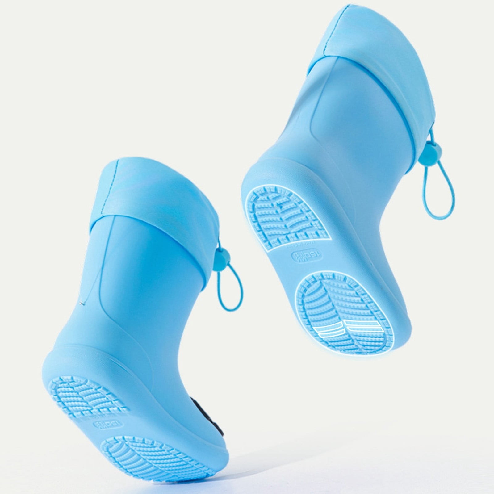 Ulitacool Boys Boots Kids Boys Boots For Outdoor School High Top Low Heel Toddler Rain Boots For Boys Classic Basic Shoes 18-24 Months Blue