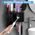 thumbnail image 3 of shiyou-Multifunctional Wall-Mounted Toothbrush Holder, Automatic Toothpaste Dispenser Space Saving Toothbrush and Toothpaste Holder, with 2 Cups and Drawers Cosmetic Organizer (Black), 3 of 4