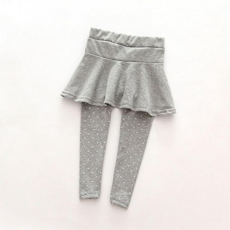 

Little Girls Leggings Pants with Tutu Skirts Kids Culottes Footless Tights