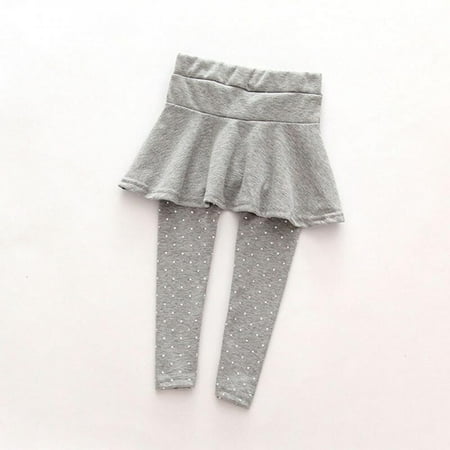 

SYNPOS Little Girls Leggings Pants with Tutu Skirts Kids Culottes Footless Tights