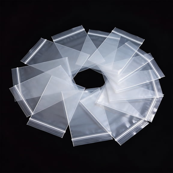 100Pieces Durable Small Poly Bags QZS Clear Plastic Zip Lock Bags 2x2.7In Mini Plastic Pouch Resealable Zip Pouch for Daily Organizing