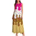 thumbnail image 2 of Waffle C Neopolitan Ice Cream - Long Dress wom's eving dress02 clothes for woman Dress, 2 of 6