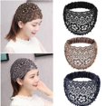 thumbnail image 3 of Plum Blossom Hollow Beaded Wide Headband, Fashionable and Casual Hair Accessorie, 3 of 5