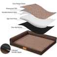 thumbnail image 5 of Exclusivo Mezcla L-shaped Pet Couch Bed with Removable and Washable Cover, Orthopedic Dog Bed for Large Dogs with Non-Slip Bottom, 42"X28", Brown, 5 of 9