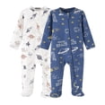 thumbnail image 1 of Pelele con cremallera para bebé, pijama de algodón para niña recién nacida de 0 a 12 meses, conjunto de 2 unidades, 1 of 3