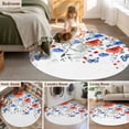 thumbnail image 5 of Small Round Rug 3Ft Washable Non-Slip, Red Blue Flowers Circle Area Rugs for Living Room Bedroom, Spring Floral Elegant Pastoral Watercolor Indoor Floor Mats Carpet Runner for Home Decor, 5 of 8