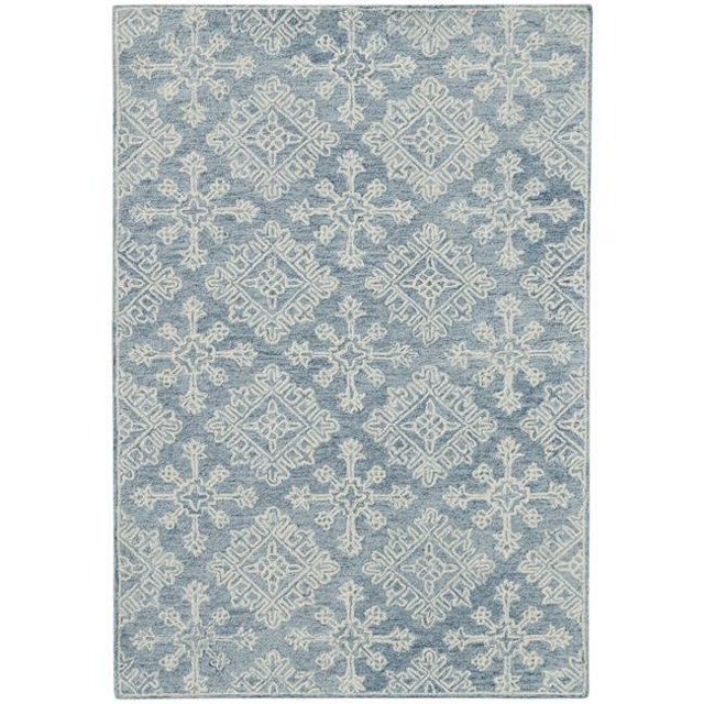 Amer Tapis BOS357696 7 Pi. 6 Po. x 9 Pi. 6 Po. Boston Moderne Tapis Tufté à la Main, Bleu