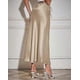 thumbnail image 3 of Women's Drawstring Satin Maxi Skirt High Waist Silk A Line Flowy Long Skirts, 3 of 5