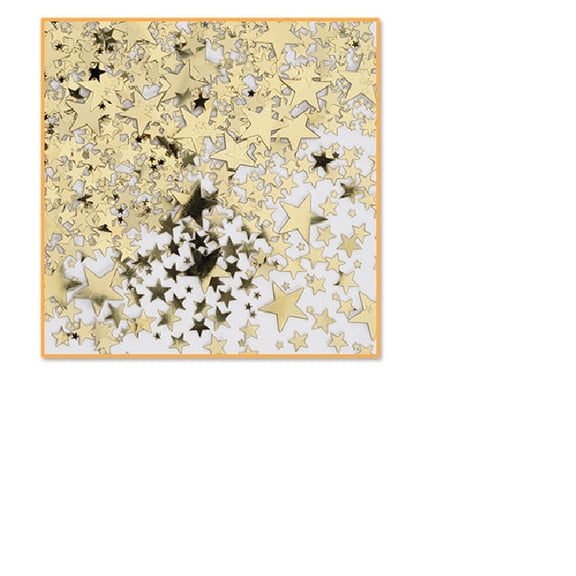 Beistle Pack of 6 Multi-Sized Gold Stars Confetti Bags 0.5 oz.