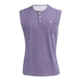 thumbnail image 4 of LISTHA Big and Tall Tank Tops for Men Henley Workout Sleeveless Distressed Washed Tee Vintage Casual Solid Polo Shirt with Pocket Light Purple M, 4 of 5
