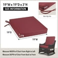 thumbnail image 4 of Tromlycs Outdoor Chair Cushions for Patio Furniture Set of 2 Seat Waterproof Outside 19x19 Inch Square with Ties Burgundy Maroon, 4 of 6