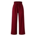 thumbnail image 4 of Hifoo Women Casual Straight Leg Trousers Loose Fit Comfortable Daily Wear Versatile Basic Pant Versatile Solid Color Slacks, 4 of 5