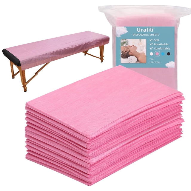 Hojas de Mesa de Masaje Desechables en Tela de Polipropileno Rosa Transpirable