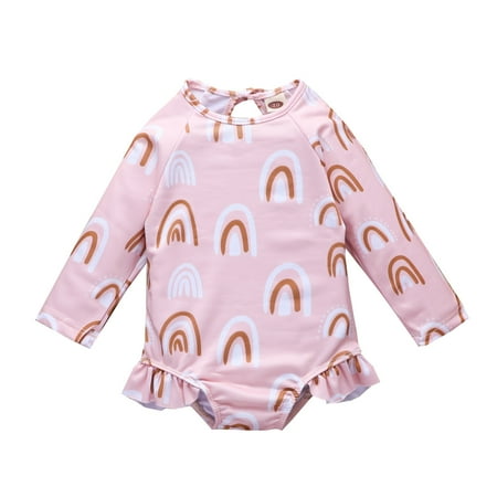 

MPWEGNP Pieces Swimsuit Summer 6M-3Y Printed 1 Wear Girls Ruffles Baby Beach Swimwear Rainbow Bathing Suit Girls Swimwear Guard Toddler Boy 5t Little Girl Bathing Suit 5t