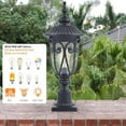 thumbnail image 5 of ACE-LIGHTS,1-pack Vintage Black Outdoor Post Lantern,Waterproof Aluminum Lamp Post Light(Bulb Not Included) with Bubble Glass,Decorative Garden Pathway Lighting for Yard,Patio,Driveway(Black), 5 of 8