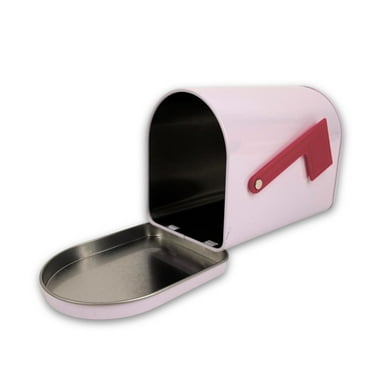 4E's Novelty Mini Tinplate Valentine Mailbox, Kids Gift Box for Cards, Candy & Treats