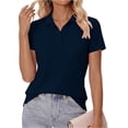 thumbnail image 2 of Women's Polo Shirts Cotton 3-Button Short Sleeve Collared Tops Summer Cool Shirt Uniform Casual Shirts, 2 of 6