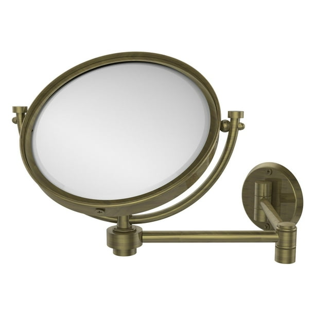 8" WallMounted Extending MakeUp Mirror, 2x Magnification