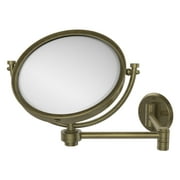 Allied Brass WM-6/2X 8 Inch Wall Mounted Extending 2X Magnification Make-Up Mirror, Antique Brass