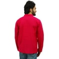 thumbnail image 5 of Atasi Men's Band Collar Short Kurta Fuchsia Cotton Casual Shirt-Small, 5 of 7