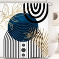 thumbnail image 3 of Abstract Face Minimalist Bathroom Shower Curtain Asthetic Colorful Pastel Modern Contemporary Line Art 72W by 72H Inch Polyester Fabric 12 Plastic Hooks Waterproof Decor, 3 of 4