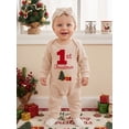 thumbnail image 5 of Cjfdfy Newborn Baby Boy Girl Christmas Fall Outfit Christmas Tree Present Box Embroidery Romper Headband Infant Cute My 1St Christmas Fall Winter Holiday Set 0-18M, 5 of 9