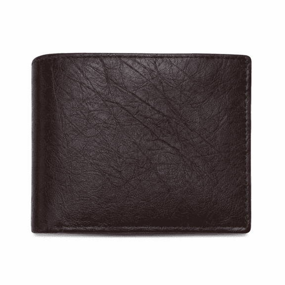 RAYMONS OVERSEAS Men's Genuine Leather Brown Bi-Fold Wallet, Slim Men's Wallet with Credit Card Slots, Cash Compartment and ID Window