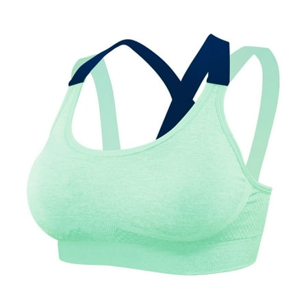 

1pc Sports Bra Without Underwire Yoga Fitness Women Bra Sleeveless Tank Fashion Camisole Under Bra (XL Light Green)