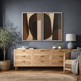 thumbnail image 4 of Framed Canvas Print Geometric Abstract Wall Art Set of 2 Mid-Century Modern Decorative for Living Room Bedroom - 16"x24"x2 WHITE, 4 of 8