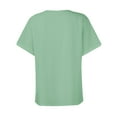 thumbnail image 6 of Aobny Button Gym Shirts Women Green Eyelet Blouses & Tops Blouse Short Sleeve V-Neck Country Tops,XXL, 6 of 6