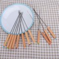 thumbnail image 2 of Palitos De Brocheta De Metal, 12 Piezas Brochetas De Brocheta Con Mango De Madera Para Barbacoa Utensilios De Cocina Para Acampar Para Fogata Cocinar A La Parrilla ANGGREK Barbecue Fork, 2 of 8