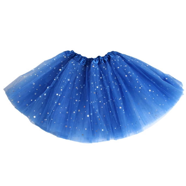 Faldas Para Niñas, Falda Tutú Para Fiesta De Bebé, Traje De Ballet De Danza Multicolor, Faldas De Princesa Con Lentejuelas, Azul Odeerbi LM103-8045