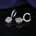thumbnail image 5 of Pendientes de plata de imitación de moissanita de 1 quilate con diseño de princesa y hebilla de oreja de circonita para mujer, 5 of 5