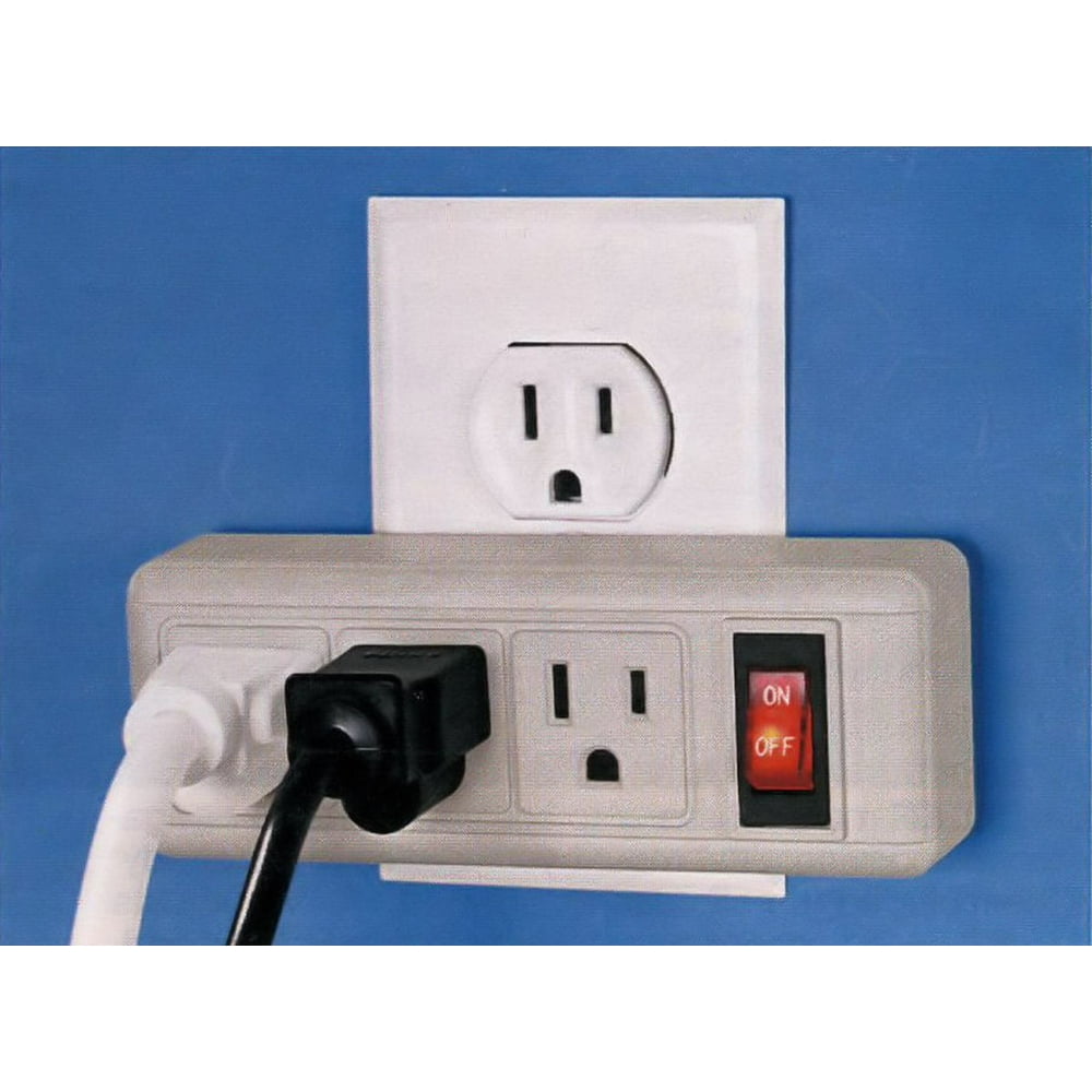 TRIPLE PLUG IN CORD SWITCH WITH SAFETY, Eliminates the need to unplug