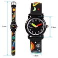 thumbnail image 3 of Venhoo Relojes para niños analógicos 3D lindos dibujos animados impermeables de silicona para niños pequeños relojes de pulsera Time Teacher para niños pequeños-Universo, 3 of 5