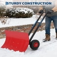 thumbnail image 7 of Eastvita 29x20 In Heavy Duty Rolling Snow Shovel with Wheels, 5 - Position Angle and Height, Double Armrests (Black + Red), 7 of 7