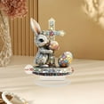 thumbnail image 6 of AuroraX Acrylic Easter Bunny Tabletop Decor Cute Animal Rabbit and Cross Figurine for Spring Home Decoration Modern Holiday ornament for Office Desk and Shelf, 6 of 7
