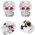 thumbnail image 1 of 4 piezas de tapa de válvula con forma de calavera, tapas de neumáticos cromadas, accesorios para coche, tapas de válvula universales para coche, SUV, camión, motocicleta, bicicleta, 1 of 4