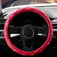 thumbnail image 2 of Cute Diamond Soft Leather Anti-Slip Steering Wheel Cover with Bling Bling Crystal Rhinestones, Universal 15 Inch for Women Girls, Fit Vehicles, Sedans, SUVs, Vans, Trucks - Red, 2 of 5