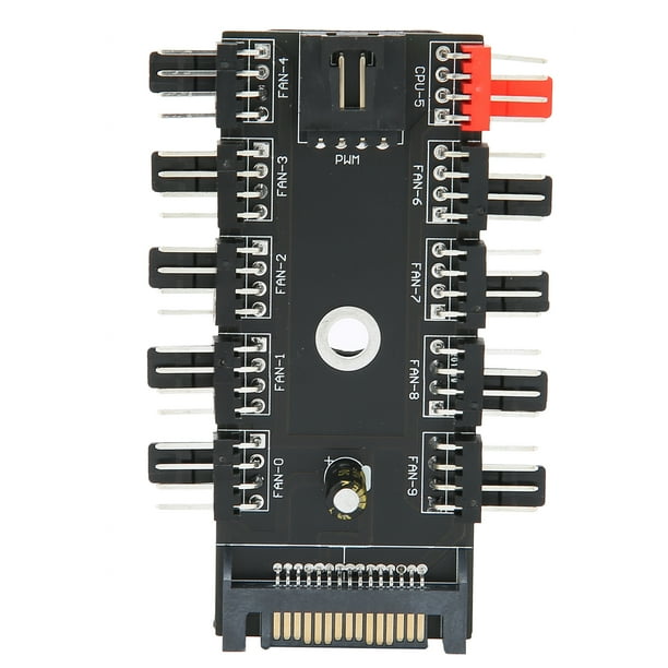Fan Hub, 10 Ports Fans Splitter 4 Pin Easy Connection For DIY Port